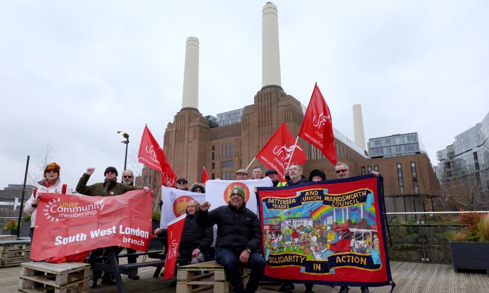 BWTUC AND UNITE CONSTRUCTION HEARTUNIONS PHOTOCALL ON THURSDAY 13 FEBRUARY TO CELEBRATE IMMENSE UNION ROLE AT BATTERSEA POWER STATION CONSTRUCTION SITE 